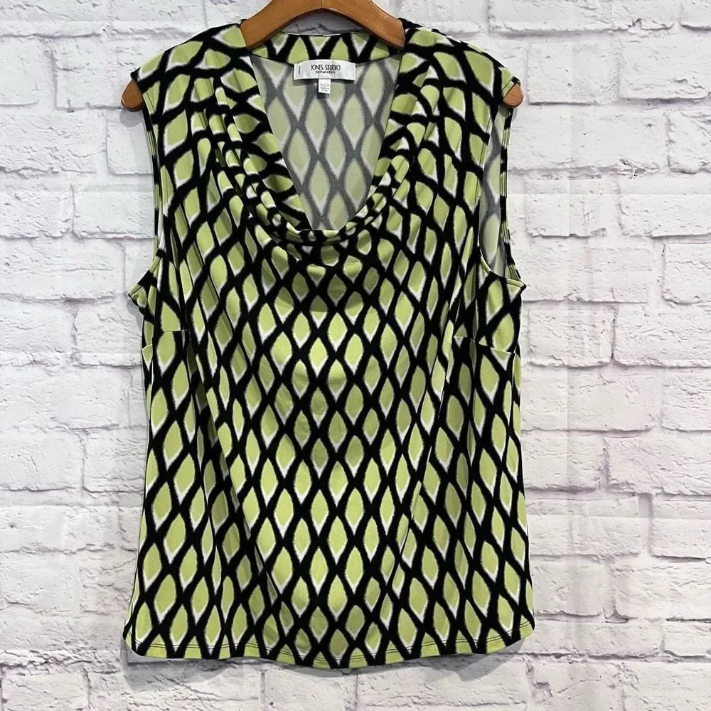 JONES STUDIO‎ Women Stretch Polyester Sleeveless Blouse Multicolor 18/20W